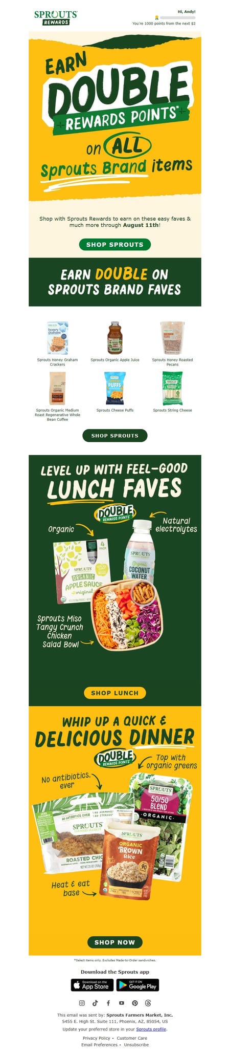 邮件模板创意 Sprouts Rewards 59
