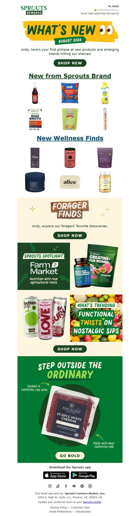 邮件模板创意 Sprouts Rewards 63