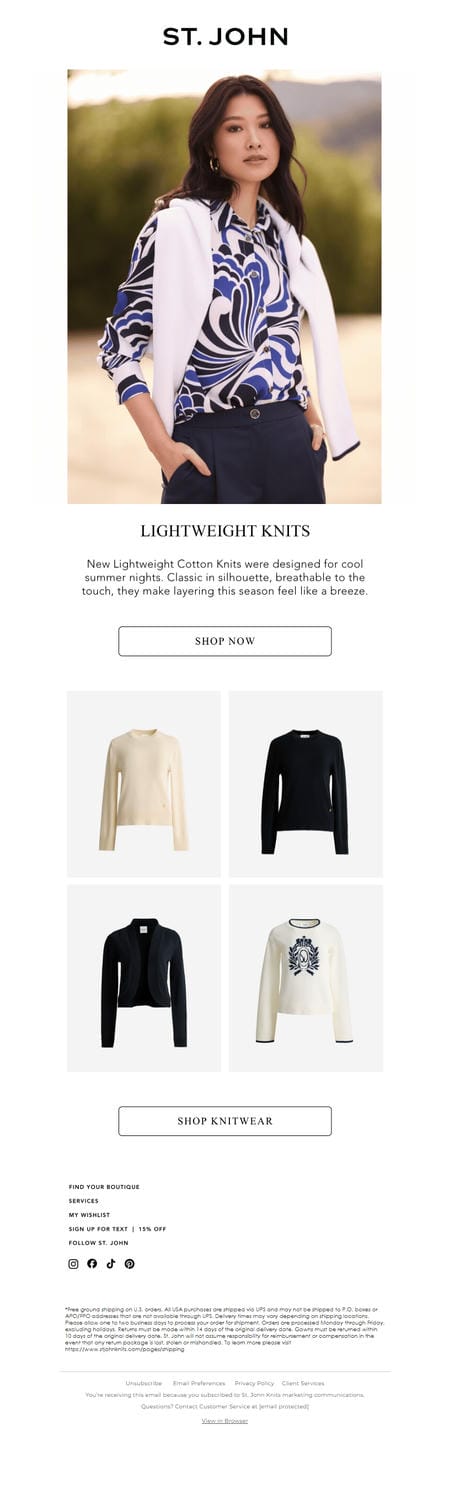 邮件模板创意 St John Knits 110
