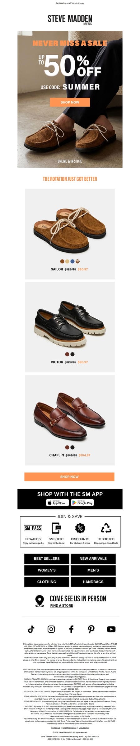邮件模板创意 Steve Madden 320