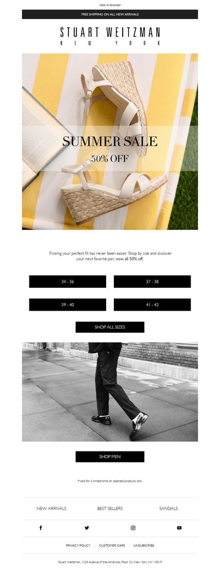 邮件模板创意 Stuart Weitzman Europe 153
