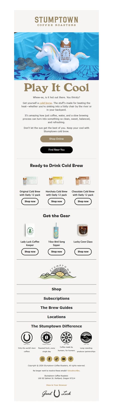 邮件模板创意 Stumptown Coffee Roasters 101
