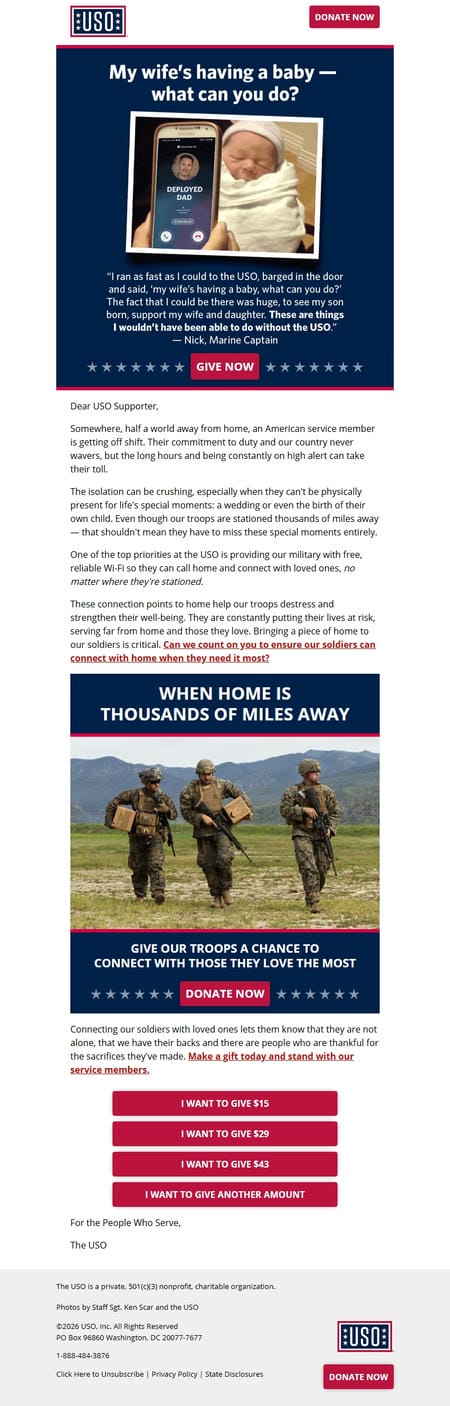 邮件模板创意 Support For Soldiers
