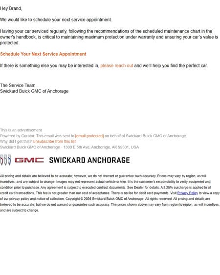 邮件模板创意 Swickard Buick Gmc Of Anchorage 5