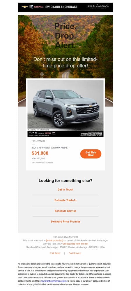 邮件模板创意 Swickard Chevrolet Anchorage 6