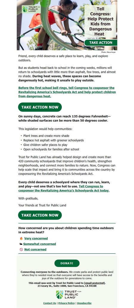 邮件模板创意 Take Action Trust For Public Land 4