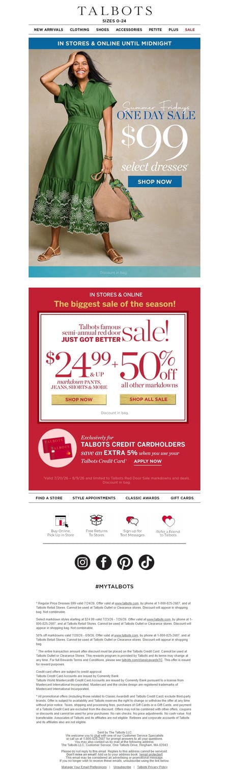 邮件模板创意 Talbots 1060