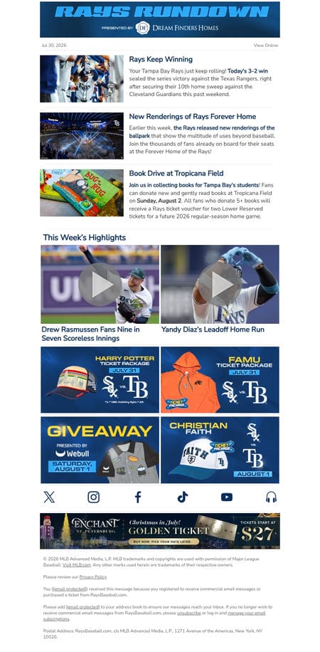 邮件模板创意 Tampa Bay Rays 55