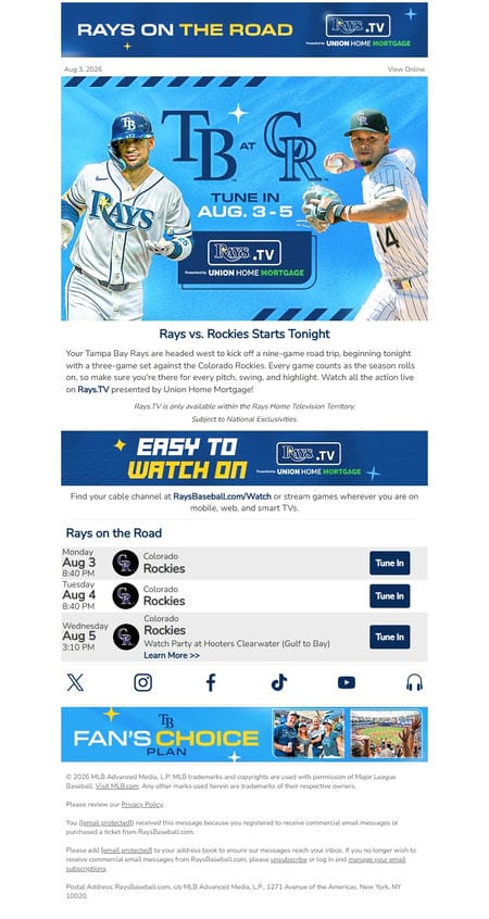 邮件模板创意 Tampa Bay Rays 57