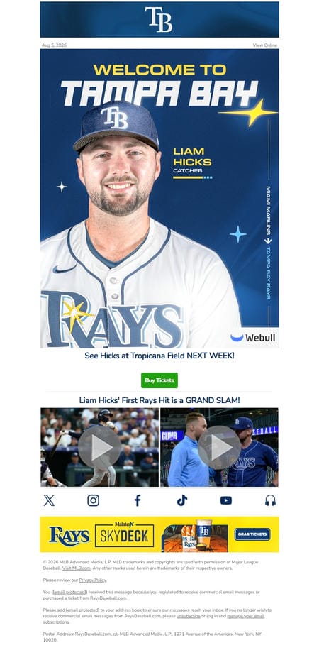 邮件模板创意 Tampa Bay Rays 58