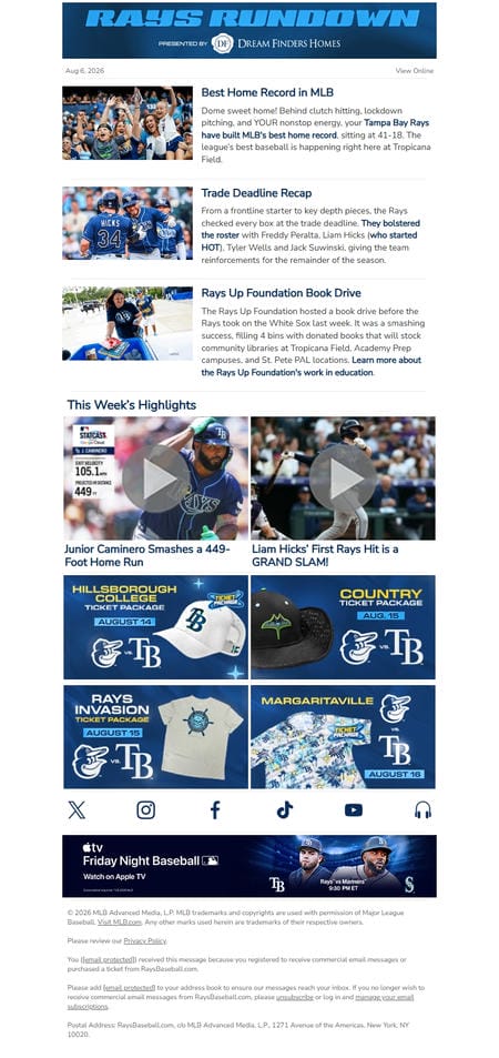 邮件模板创意 Tampa Bay Rays 59