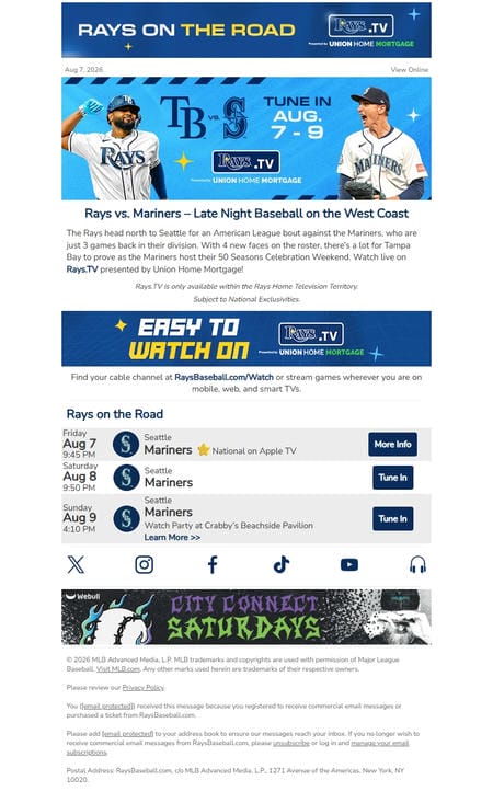 邮件模板创意 Tampa Bay Rays 60