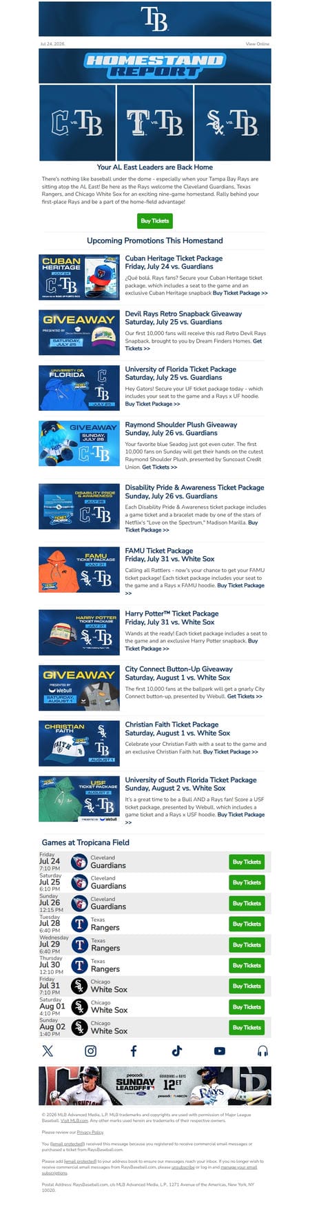 邮件模板创意 Tampa Bay Rays Ticket Guide 27