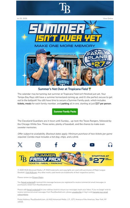 邮件模板创意 Tampa Bay Rays Ticket Guide 28