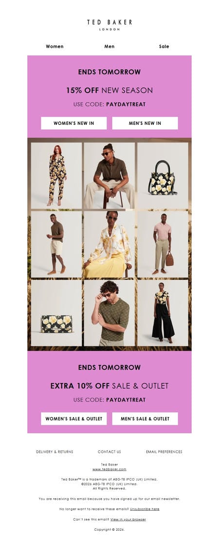 邮件模板创意 Ted Baker 165