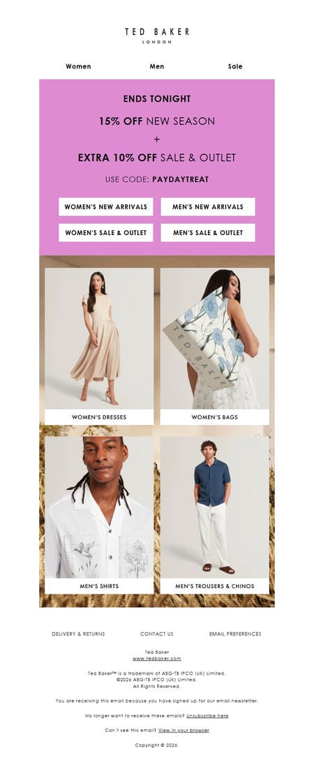 邮件模板创意 Ted Baker 166