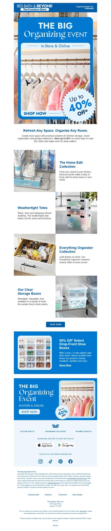 邮件模板创意 The Container Store Bed Bath Beyond 13