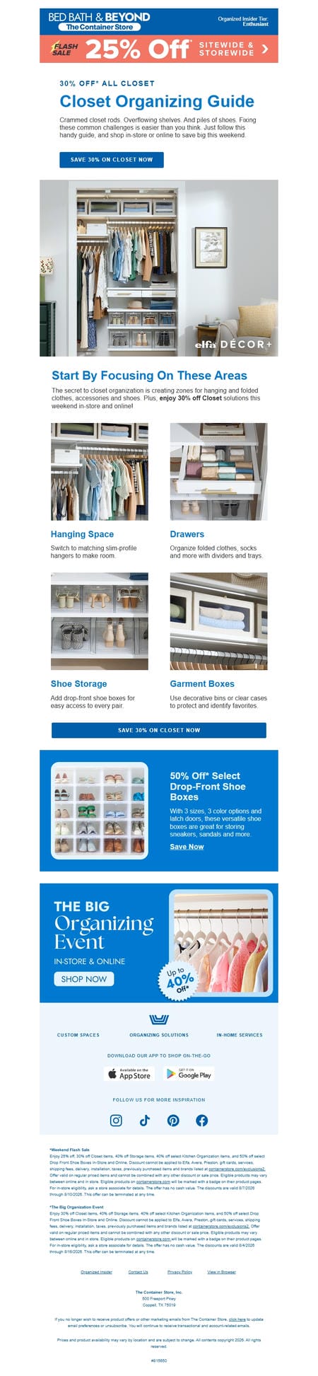 邮件模板创意 The Container Store Bed Bath Beyond 16