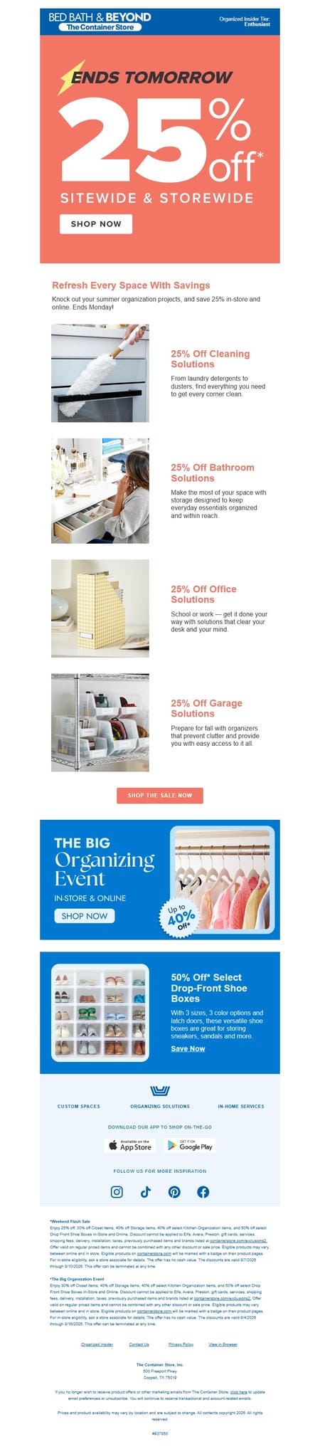 邮件模板创意 The Container Store Bed Bath Beyond 17