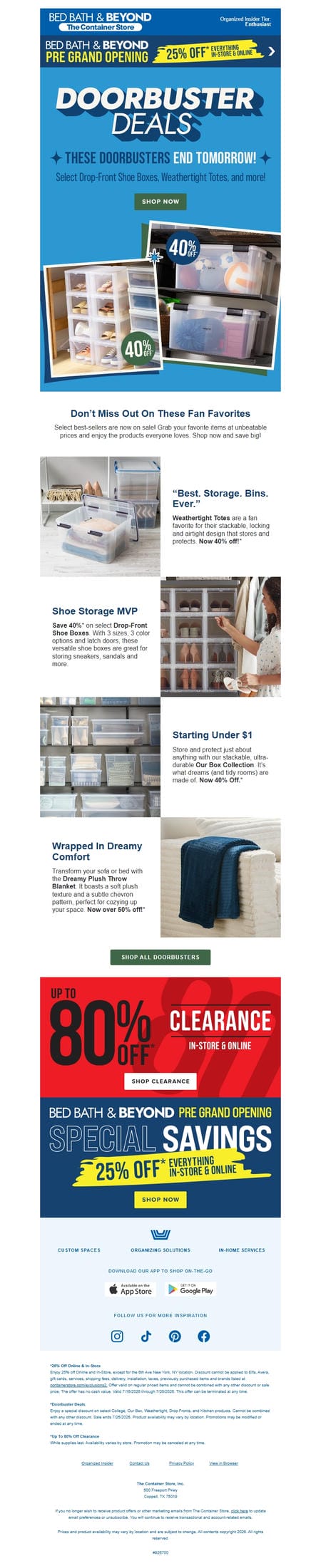 邮件模板创意 The Container Store Bed Bath Beyond 4
