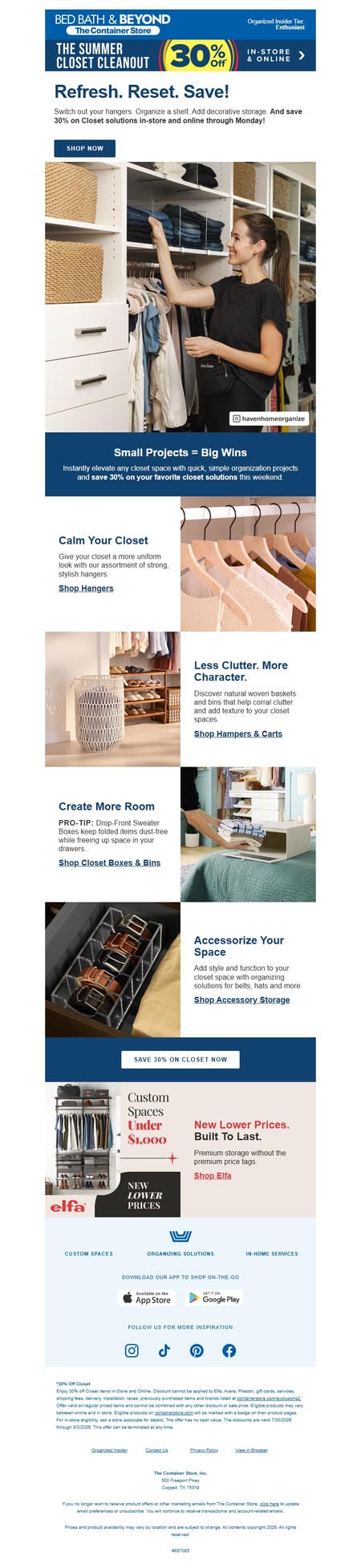 邮件模板创意 The Container Store Bed Bath Beyond 9