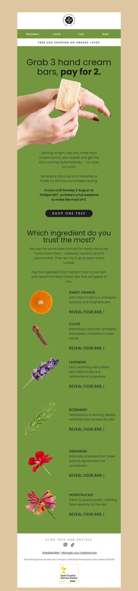 邮件模板创意 The Edinburgh Natural Skincare Company 94