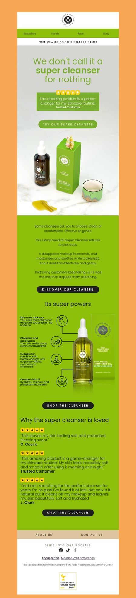 邮件模板创意 The Edinburgh Natural Skincare Company 95
