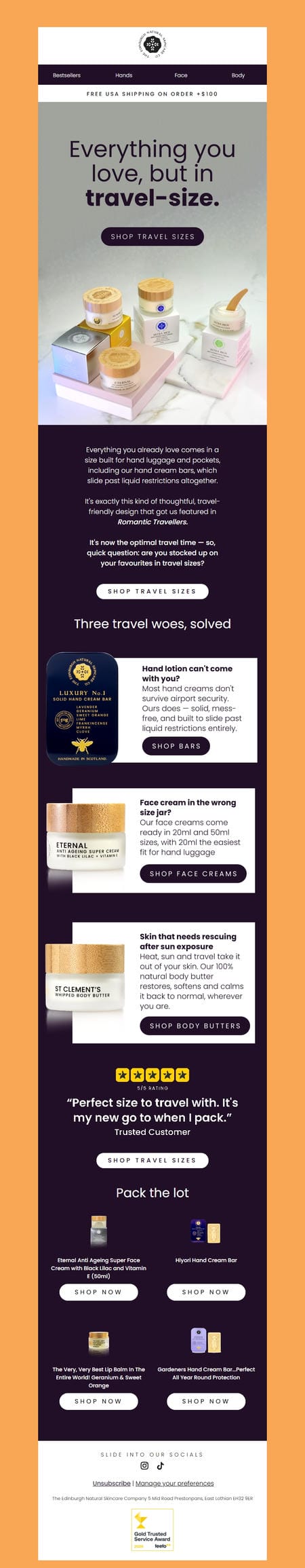 邮件模板创意 The Edinburgh Natural Skincare Company 96