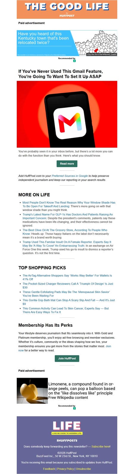 邮件模板创意 The Good Life By Huffpost 119