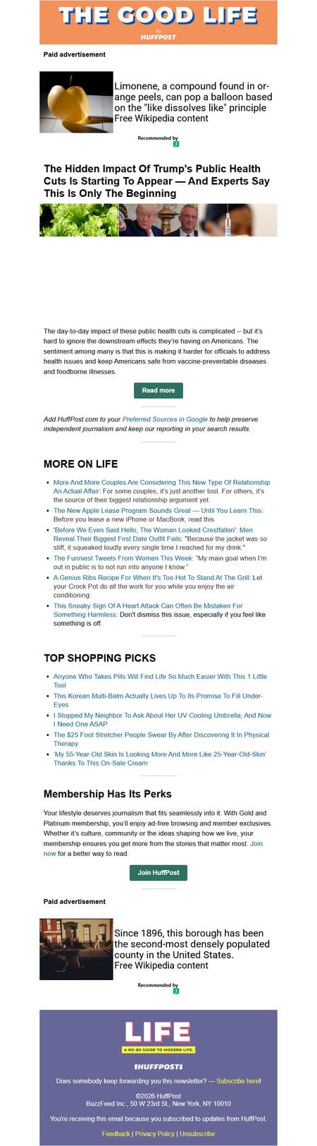 邮件模板创意 The Good Life By Huffpost 122