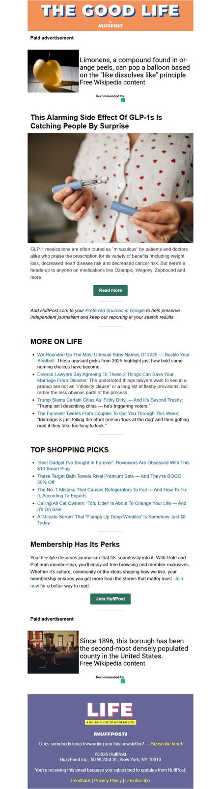 邮件模板创意 The Good Life By Huffpost 124