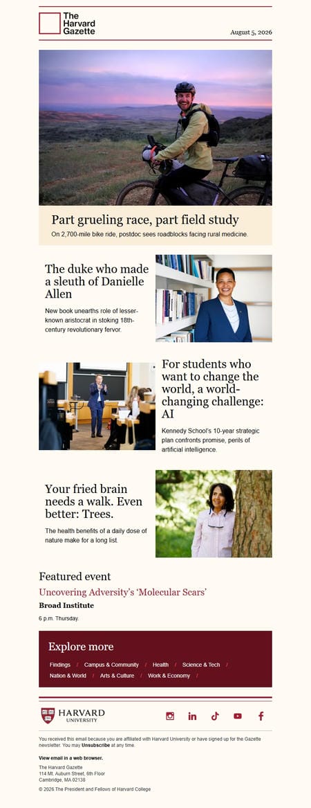 邮件模板创意 The Harvard Gazette 41