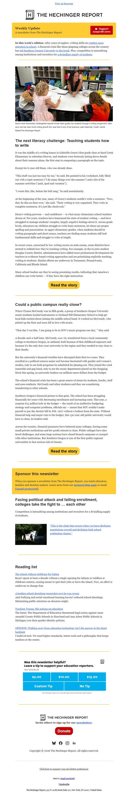 邮件模板创意 The Hechinger Report 5