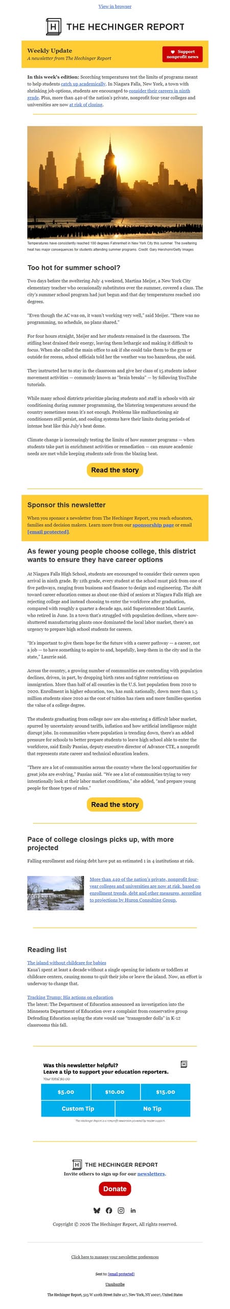 邮件模板创意 The Hechinger Report 6