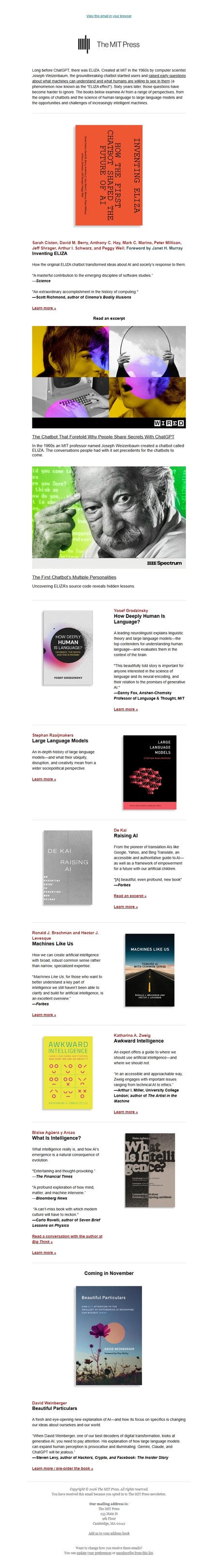 邮件模板创意 The Mit Press