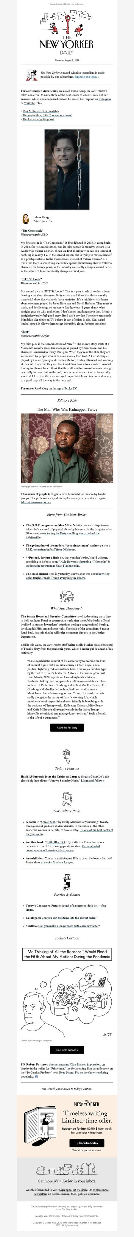 邮件模板创意 The New Yorker Daily 398