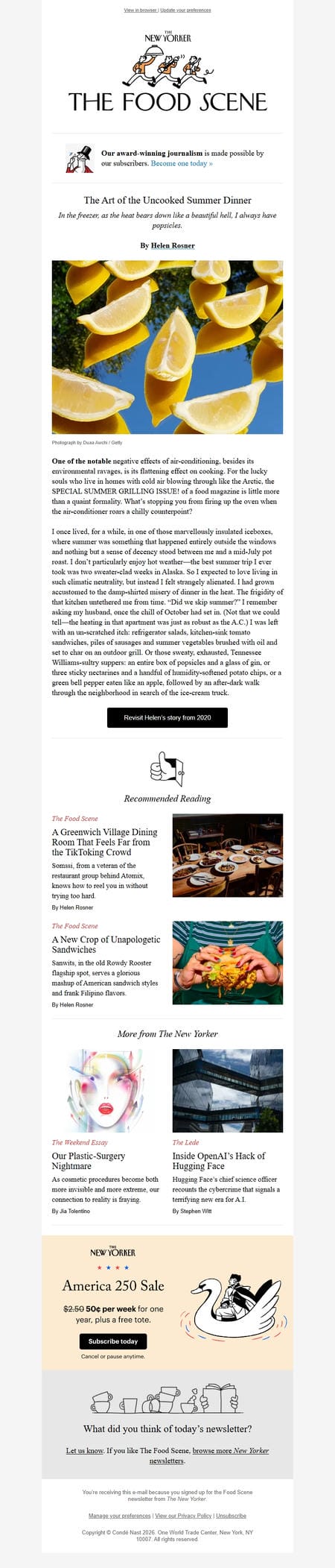邮件模板创意 The New Yorker Food 53