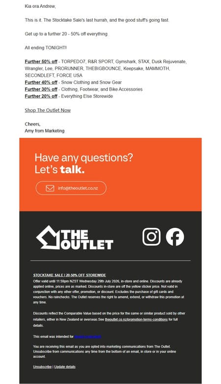 邮件模板创意 The Outlet 243