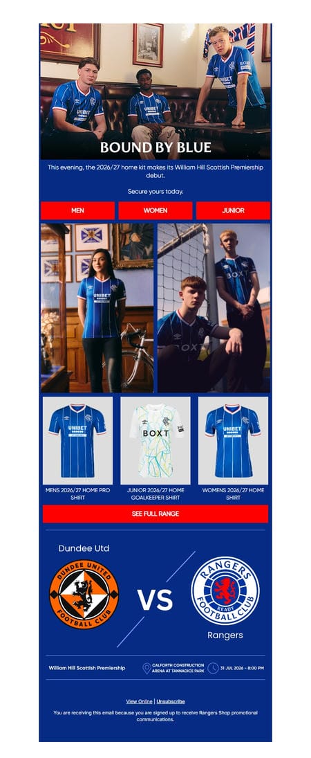 邮件模板创意 The Rangers Store 148
