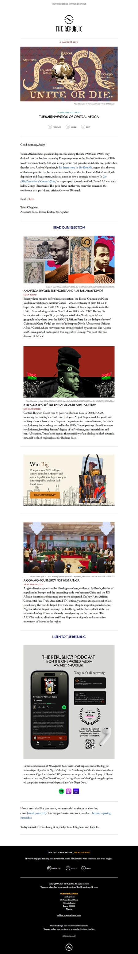 邮件模板创意 The Republic Today 140