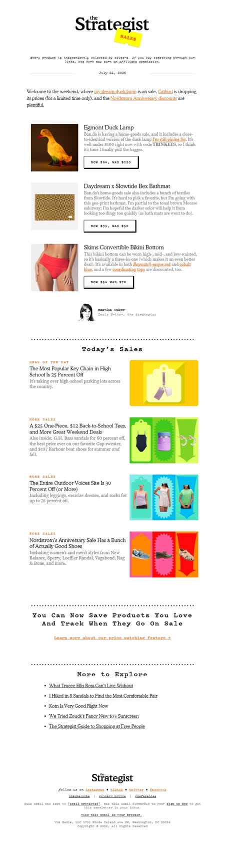 邮件模板创意 The Strategist Deal Freaks Daily 75