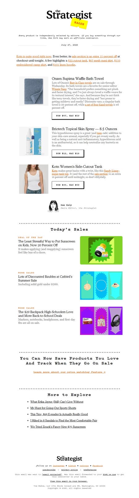 邮件模板创意 The Strategist Deal Freaks Daily 76