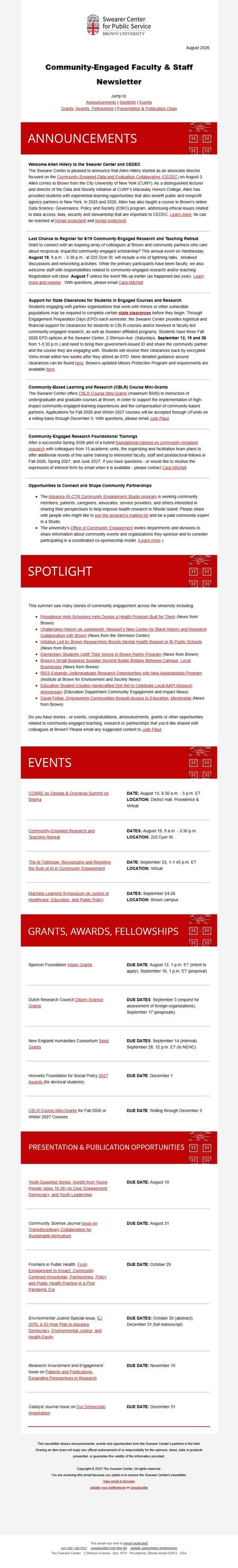 邮件模板创意 The Swearer Center At Brown University 40