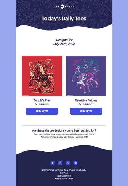 邮件模板创意 The Yetee 44