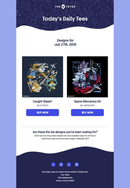 邮件模板创意 The Yetee 48