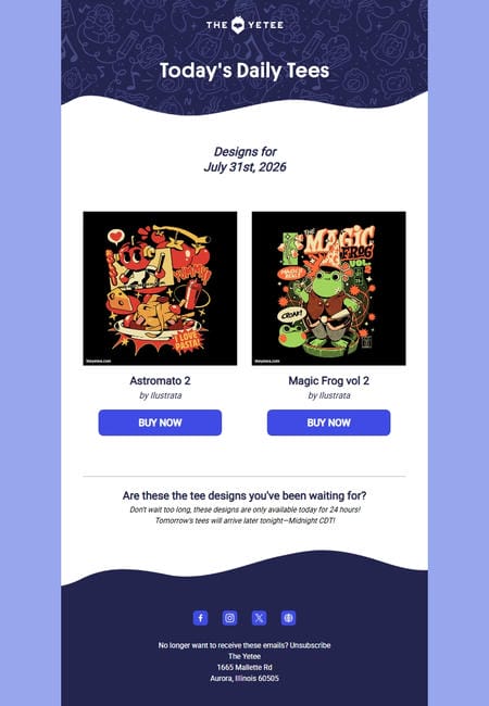 邮件模板创意 The Yetee 51