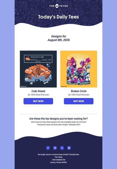 邮件模板创意 The Yetee 55