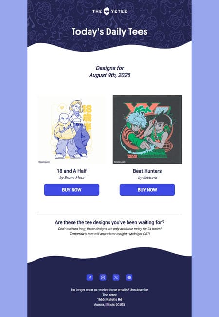 邮件模板创意 The Yetee 56