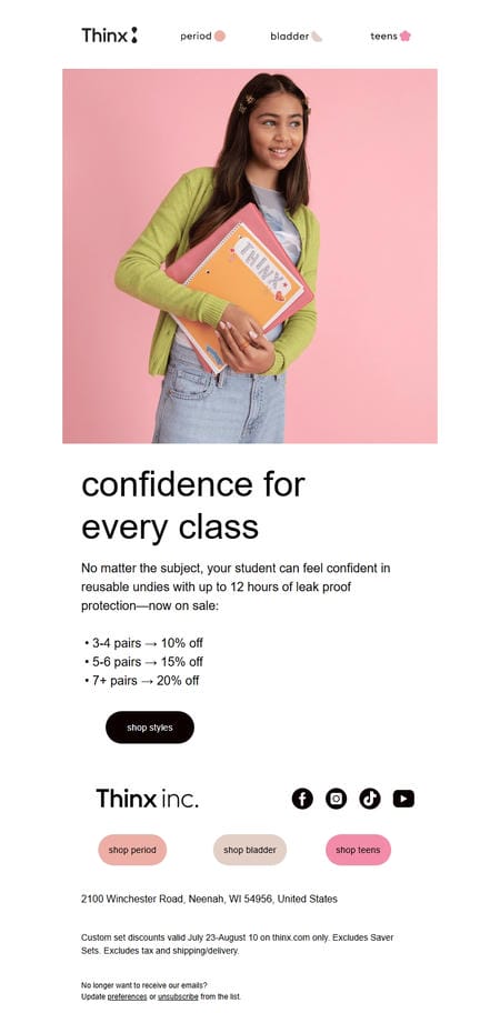 邮件模板创意 Thinx Inc 21