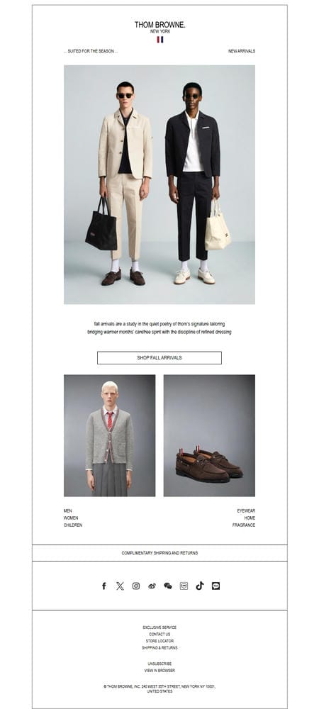 邮件模板创意 Thom Browne 15